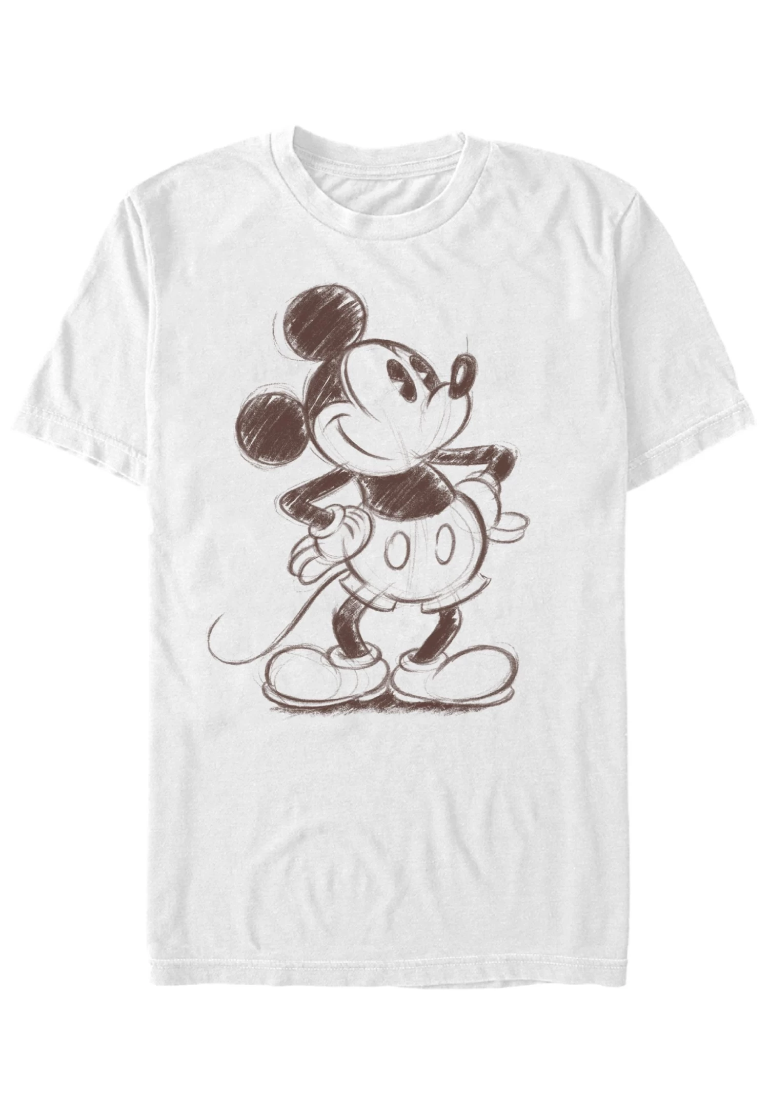 Disney Mickey Classic Sketchy Mickey - T-Shirt Print - White 1 Disney Mickey Classic Sketchy Mickey - T-Shirt Print - White