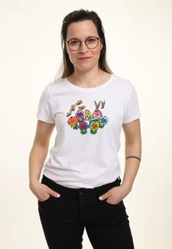 Disney Alice In Wonderland Alice In Flowerland - T-Shirt Print - White