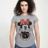 Disney Classics Mickey Classic - Sitting Minnie Sketch - T-Shirt Print - Melange Grey