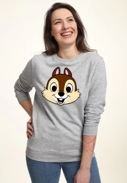 Disney Mickey & Friends Chip Big Face - Sweater - Heather Grey -Mode Verkoop 624f20a4d881459aa0e79db3f3554b49