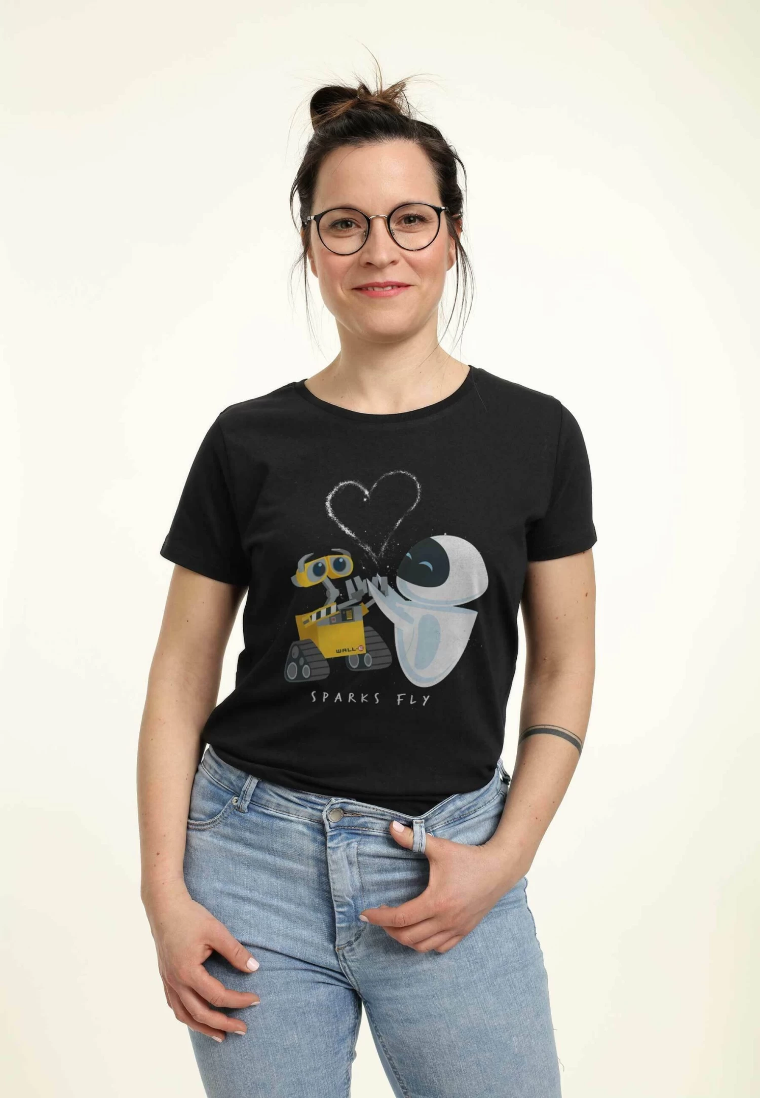 Disney Pixar Wall-E Sparks Fly - T-Shirt Print - Black 4 Disney Pixar Wall-E Sparks Fly - T-Shirt Print - Black - Afbeelding 4