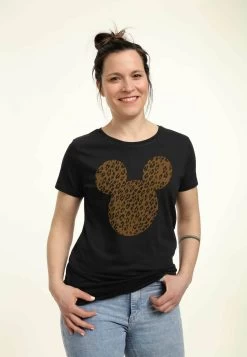 Disney Classic Mickey Cheetah Mouse - T-Shirt Print - Black -Mode Verkoop 725725fd763240a19f7a350f5519886d