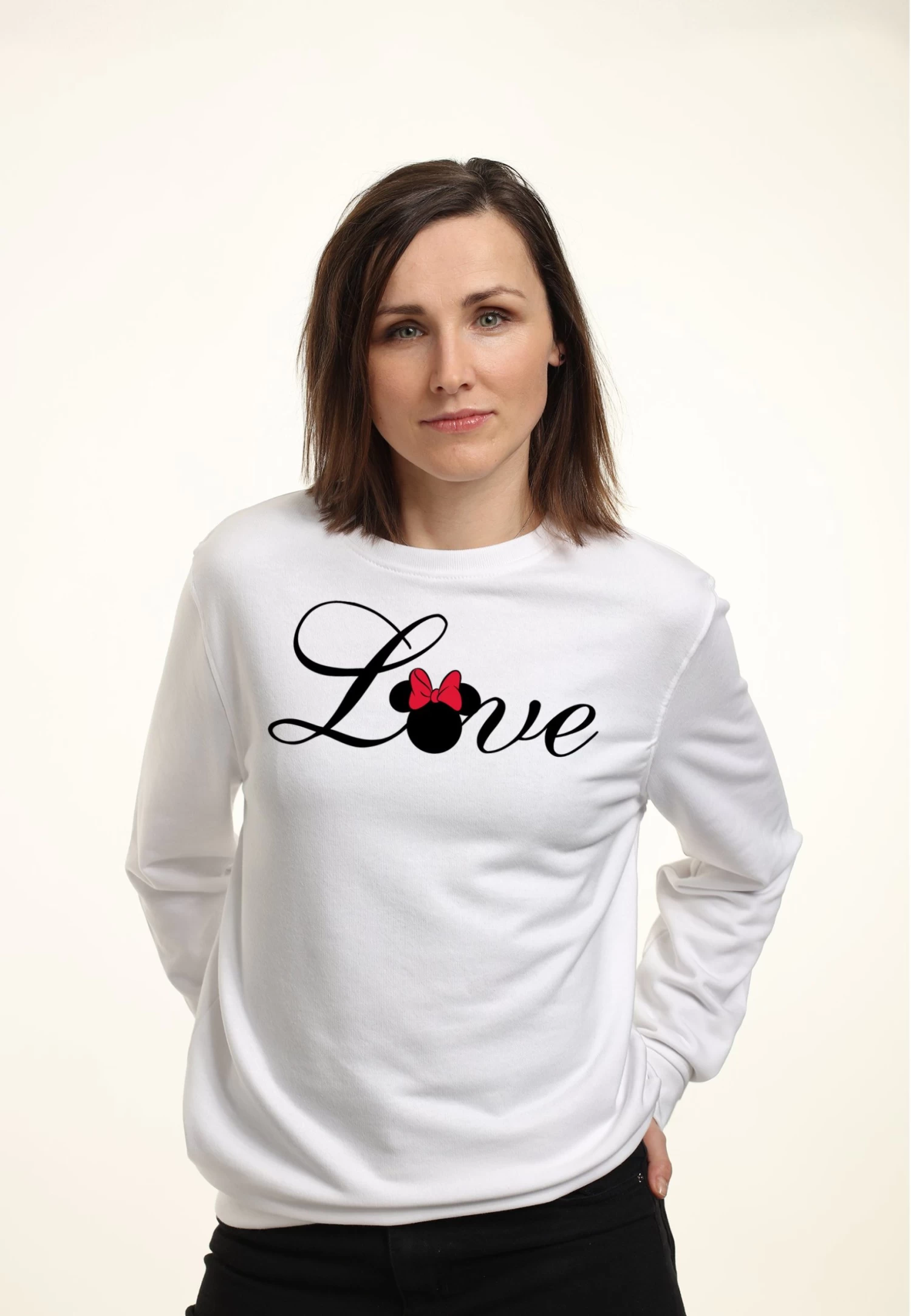 Disney Mickey Classic Minnie Love Script - Sweater - White 1 Disney Mickey Classic Minnie Love Script - Sweater - White