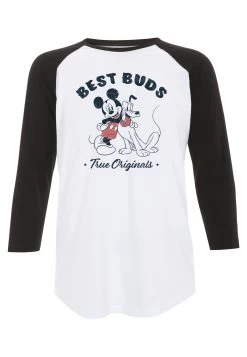 Disney Mickey Mouse Vintage Buds - Longsleeve - White Black -Mode Verkoop 7d8ae4cfc25748ce95ad4e32633864fe