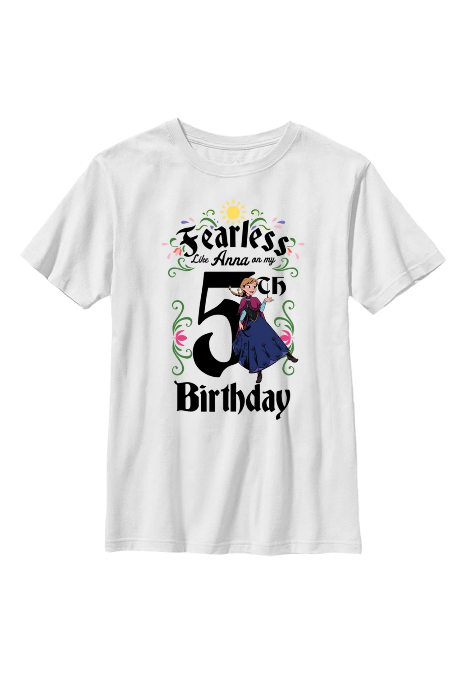 Disney Frozen Anna Birthday 5 - T-Shirt Print - White 1 Disney Frozen Anna Birthday 5 - T-Shirt Print - White