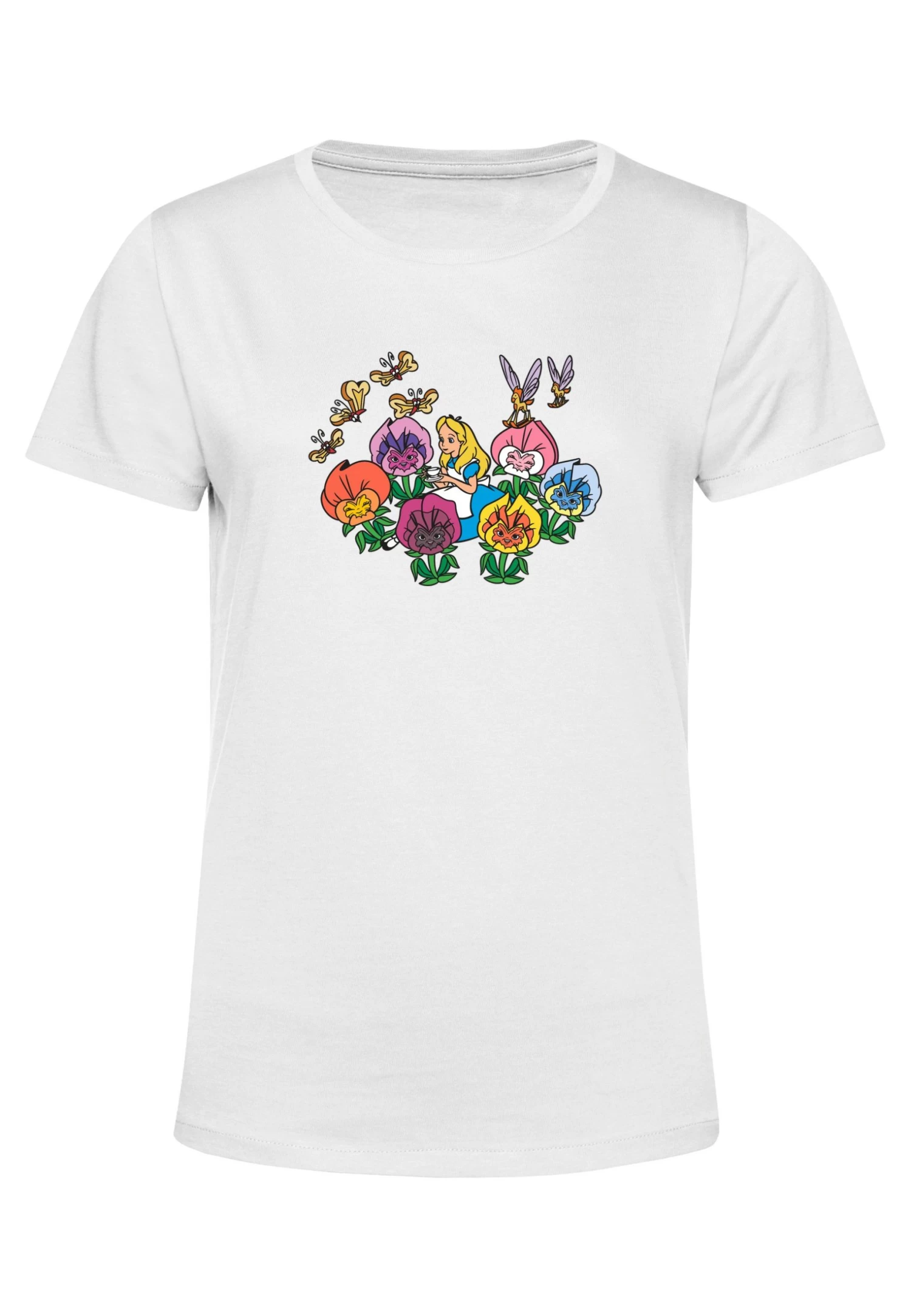 Disney Alice In Wonderland Alice In Flowerland - T-Shirt Print - White 5 Disney Alice In Wonderland Alice In Flowerland - T-Shirt Print - White - Afbeelding 5