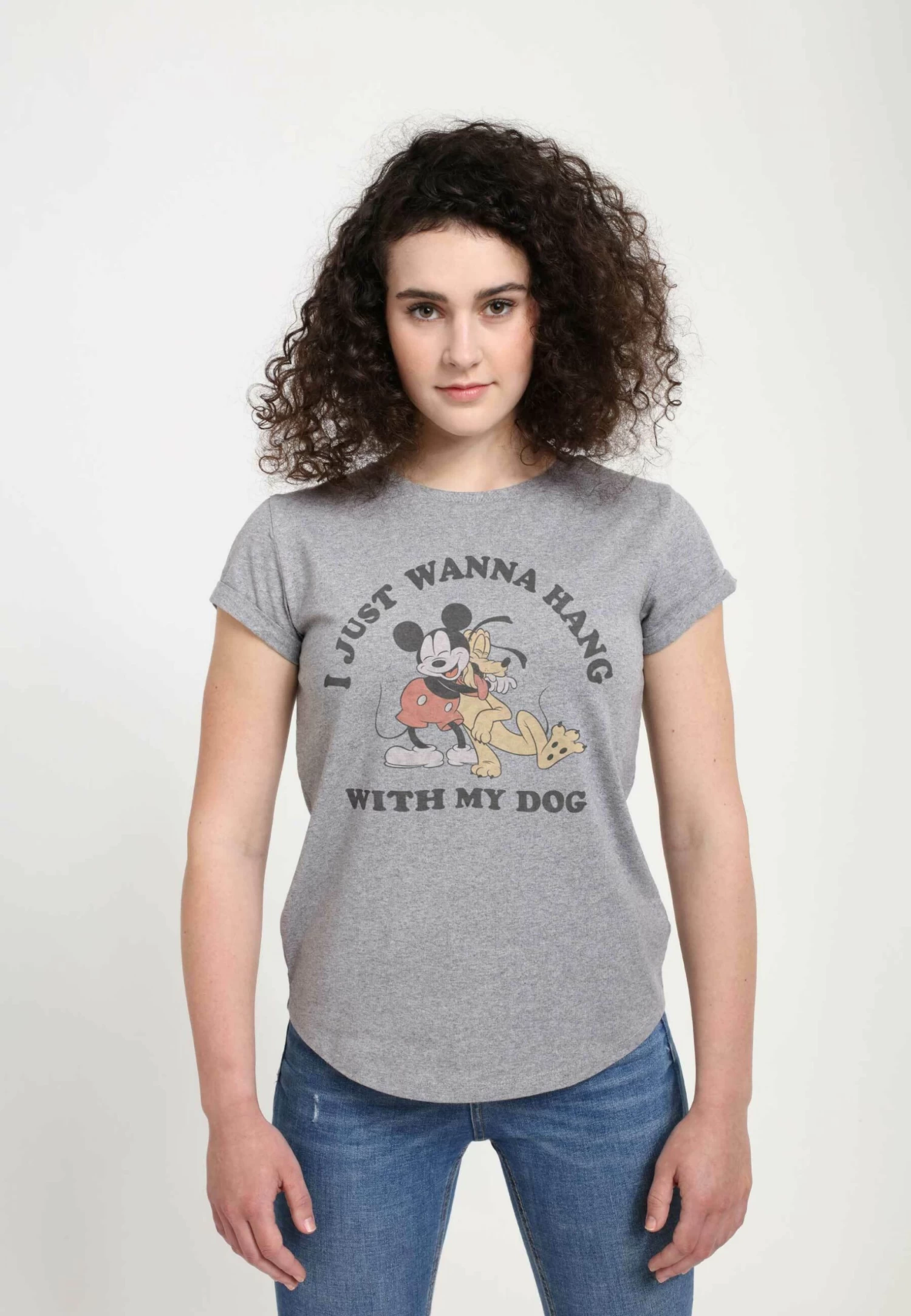 Disney Classic Mickey Mickey Dog Fill Lover - T-Shirt Print - Melange Grey 1 Disney Classic Mickey Mickey Dog Fill Lover - T-Shirt Print - Melange Grey