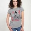 Disney Mulan: Live Action Ink Line Mulan - T-Shirt Print - Melange Grey