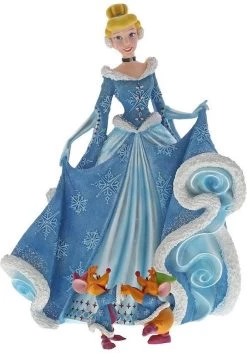 Disney Beeldje - Showcase Collectie - Christmas Cinderella With Jaq & Gus - Kerstmis Assepoester Met Tom & Pieter