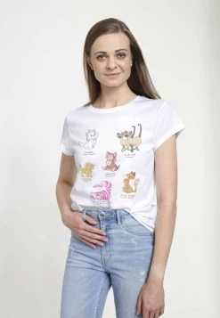 Disney Mickey And Friends Cat Breeds - T-Shirt Print - White -Mode Verkoop 84403056c65345908133dc2ade1280b8