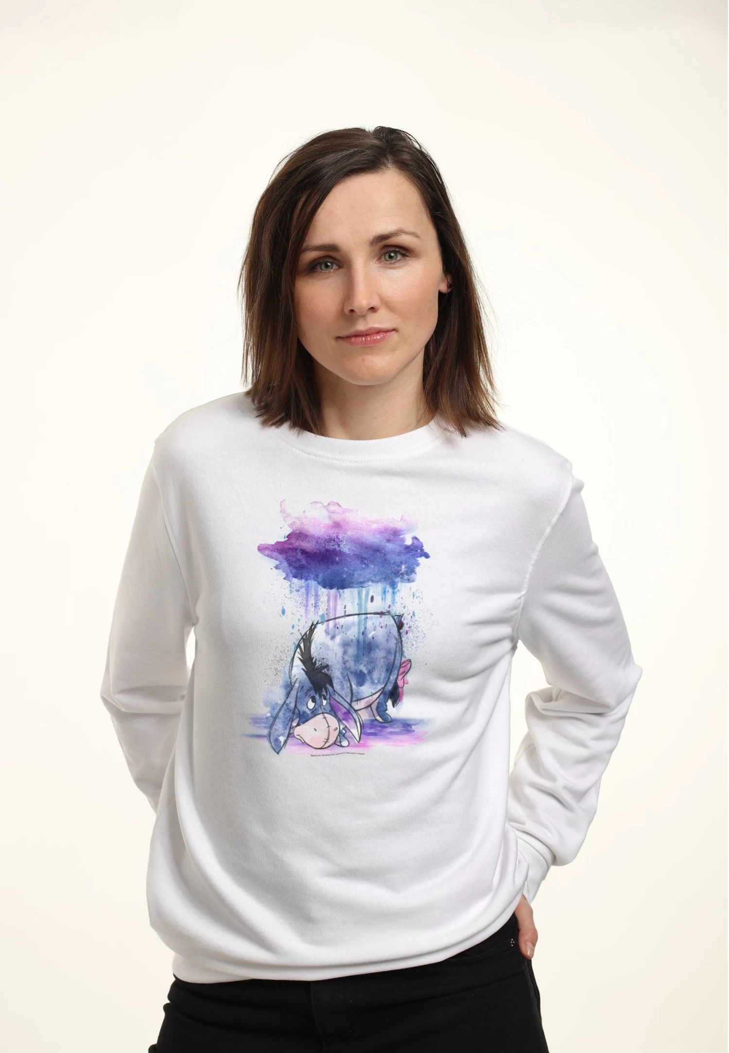 Disney Winnie The Pooh Watercolor Eeyore - Sweater - White 3 Disney Winnie The Pooh Watercolor Eeyore - Sweater - White - Afbeelding 3