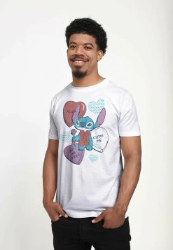 Disney Lilo & Stitch Heart Pizza Unisex - T-Shirt Print - White -Mode Verkoop 86e683c4abfa4440b91432d2db13e0ab