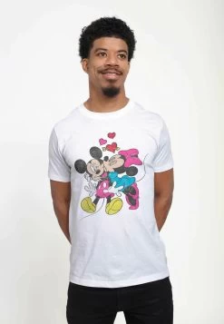 Disney Mickey Mouse Mickey Minnie Love Unisex - T-Shirt Print - White -Mode Verkoop 88f3dbba828548f5a539c3f655407a40
