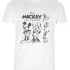 Disney Mickey Classic Freinds Sketch - T-Shirt Print - White