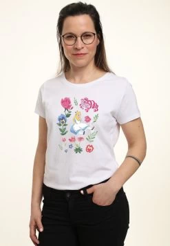 Disney Alice In Wonderland Alice Friends Flowers - T-Shirt Print - White -Mode Verkoop 8edf0e99df9b496cb9ec00f6f0e9c1ed