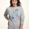 Disney Lilo Stitch Retro Tropical Tonal- Sweater - Heather Grey