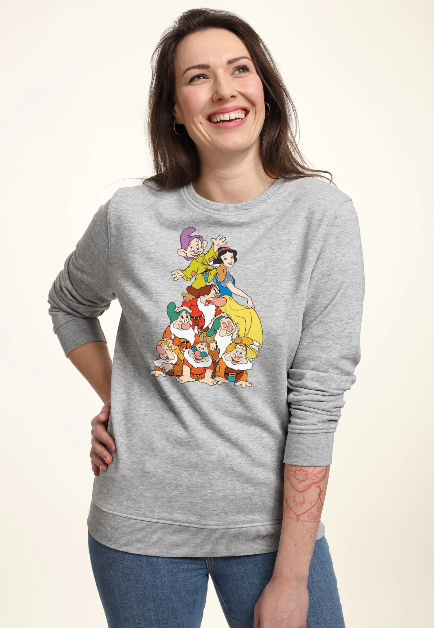 Disney Snow White Squad Dwarf Stack - Sweater - Heather Grey 3 Disney Snow White Squad Dwarf Stack - Sweater - Heather Grey - Afbeelding 3