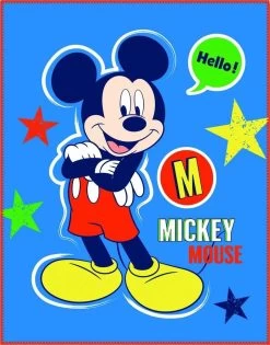 Disney Mickey Mouse Expressions - Plaid - 110 X 140 Cm - Blauw
