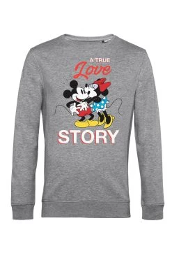 Disney Classic Mickey True Love Story - Sweater - Heather Grey -Mode Verkoop 948c76fdf94f4b96835f1d06cd93c404