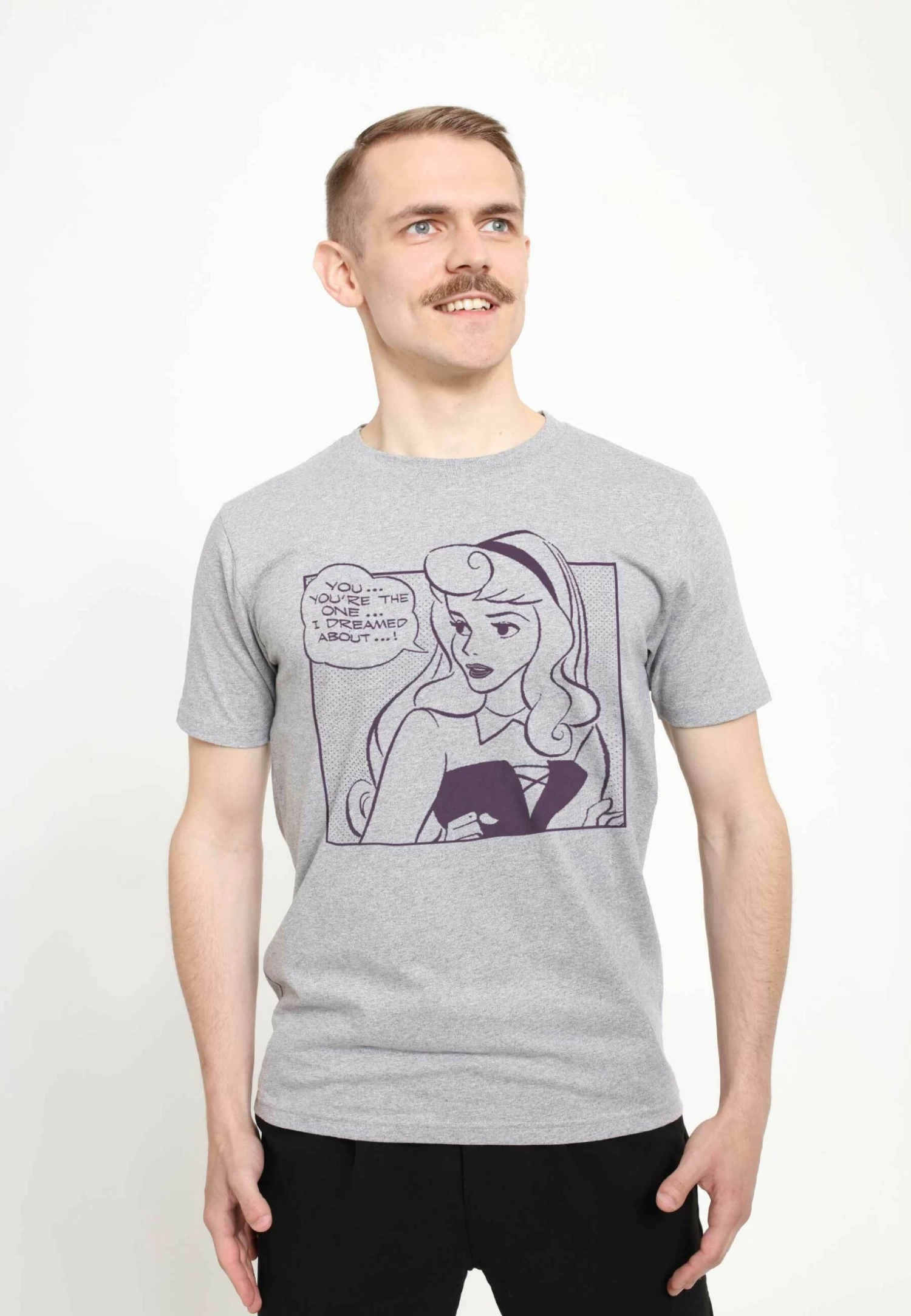 Disney Sleeping Beauty Aurora Comic Unisex - T-Shirt Print - Melange Grey 1 Disney Sleeping Beauty Aurora Comic Unisex - T-Shirt Print - Melange Grey