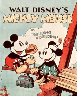 Disney - Canvas - Mickey Building A Building - 40x50 Cm