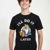 Disney Snow White Do It Later Unisex - T-Shirt Print - Black