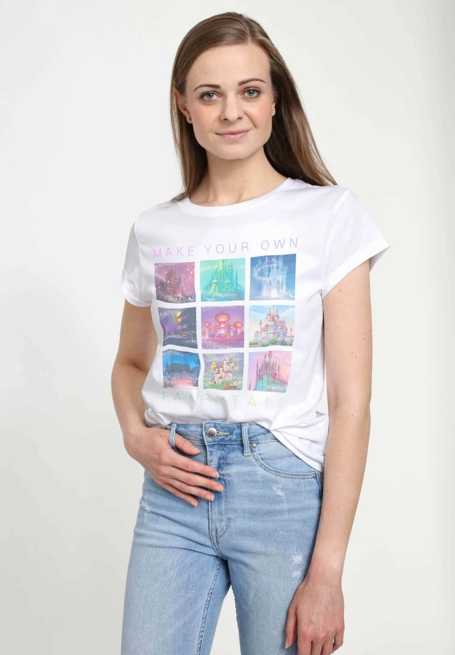 Disney Princesses Castles In Disney Princess Movies - T-Shirt Print - White 3 Disney Princesses Castles In Disney Princess Movies - T-Shirt Print - White - Afbeelding 3