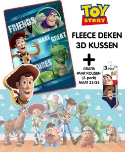 Toy Story Combo Set Fleece Deken + Kussen Gratis Set Van Kousjes Maat 23/26