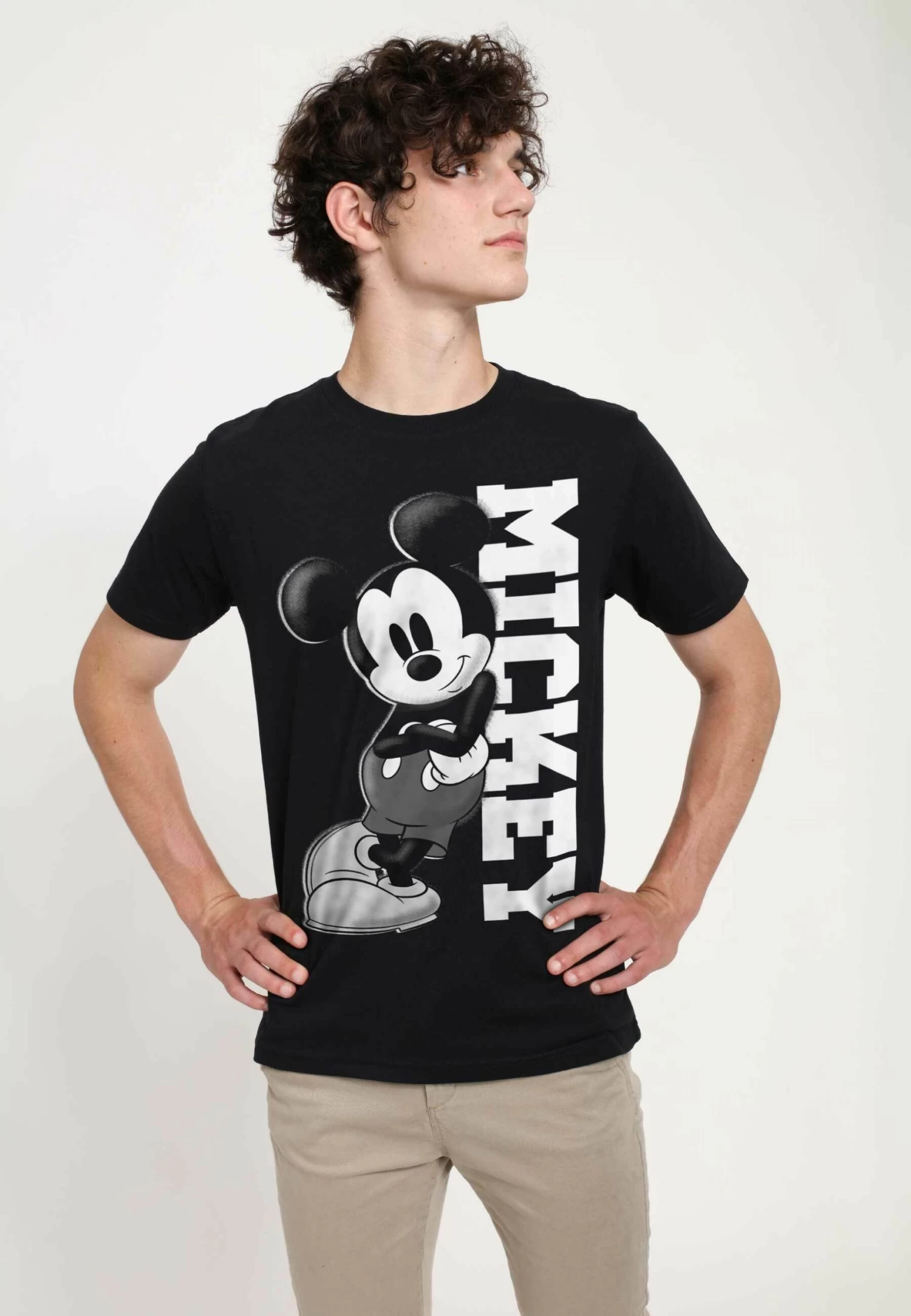 Disney Classic Mickey Mickey Lean Unisex - T-Shirt Print - Black 3 Disney Classic Mickey Mickey Lean Unisex - T-Shirt Print - Black - Afbeelding 3