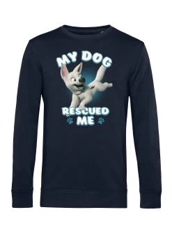 Disney Bolt Dog Rescued Me - Sweater - Navy Blue -Mode Verkoop 9986fa0353a1403c804fb9af84eba874