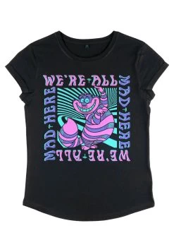 Disney Alice In Wonderland Mad Here Trip - T-Shirt Print - Black -Mode Verkoop 99f968f7d3814995a10cca94e4a20ca7