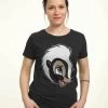 Disney Bambi Flower Big Face - T-Shirt Print - Black