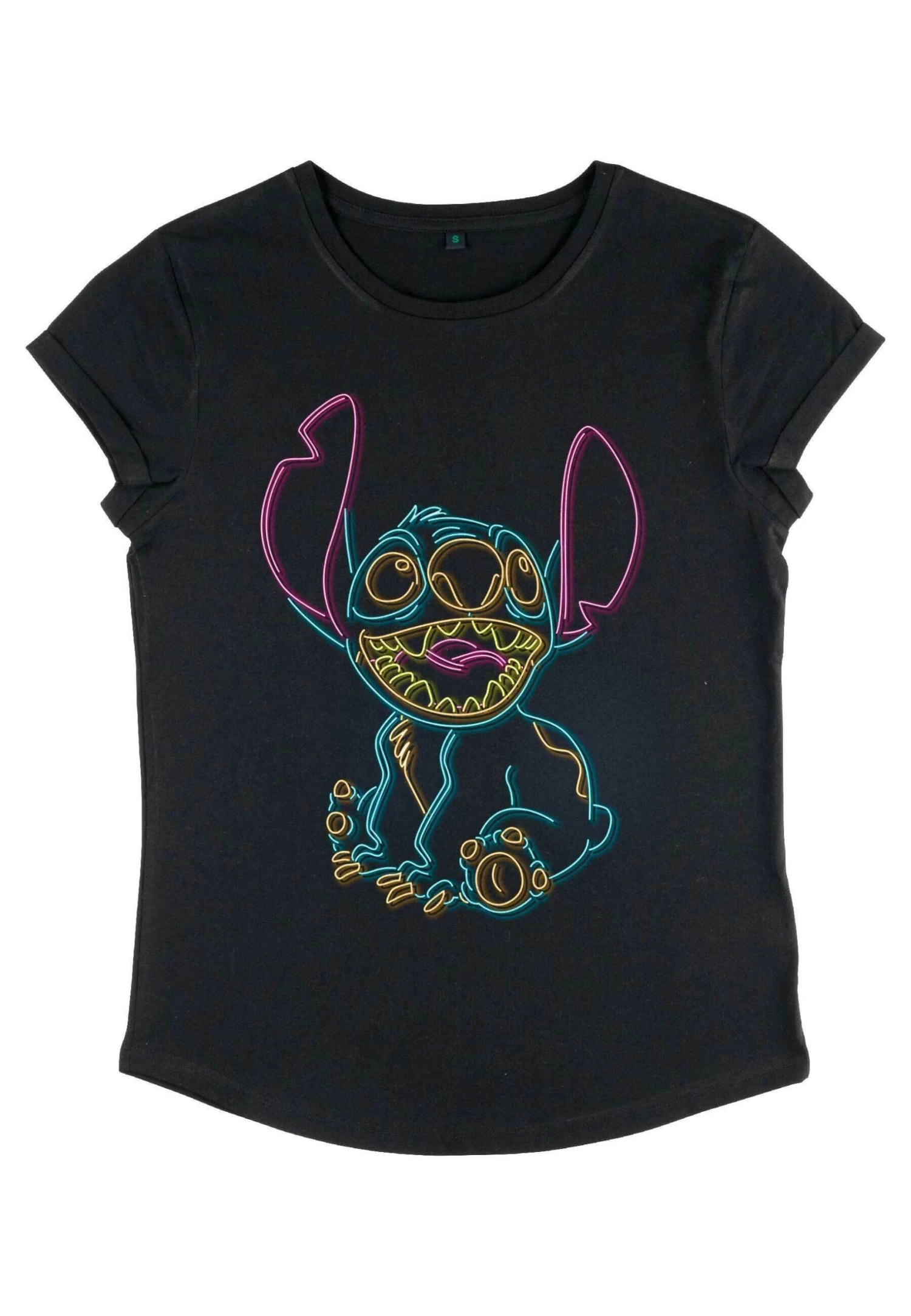 Disney Lilo & Stitch Neon Stitch - T-Shirt Print - Black 5 Disney Lilo & Stitch Neon Stitch - T-Shirt Print - Black - Afbeelding 5