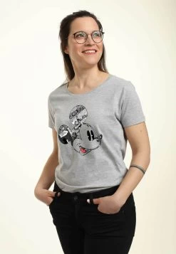 Disney Classic Mickey Comic Mouse - T-Shirt Print - Heather Grey -Mode Verkoop 9f57baed606d4c8c85823dd7c2a0bb18