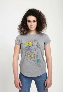 Disney Tangled Rapunzel Sketch - T-Shirt Print - Melange Grey