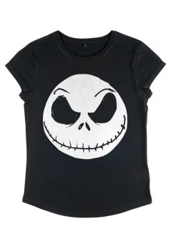 Disney Nightmare Before Christmas Big Face Jack - T-Shirt Print - Black -Mode Verkoop a3adad71baa649e6a9c5de351a327e32