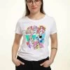 Disney Princesses Neon Pop - T-Shirt Print - White