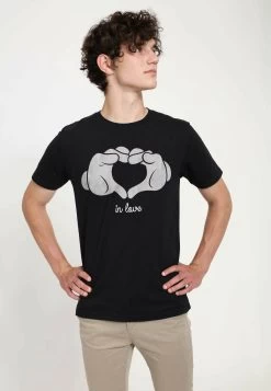Disney Mickey Classic Glove Heart Unisex - T-Shirt Print - Black -Mode Verkoop a4bf5344b110460d84702087e19c8d1b