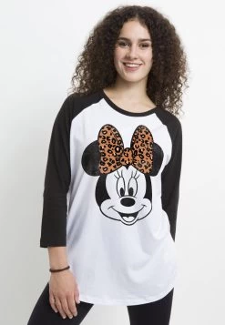Disney Mickey And Friends Modern Minnie Face Leopard - Longsleeve - White Black -Mode Verkoop a721e8aaa89f481c988b800262182f1b