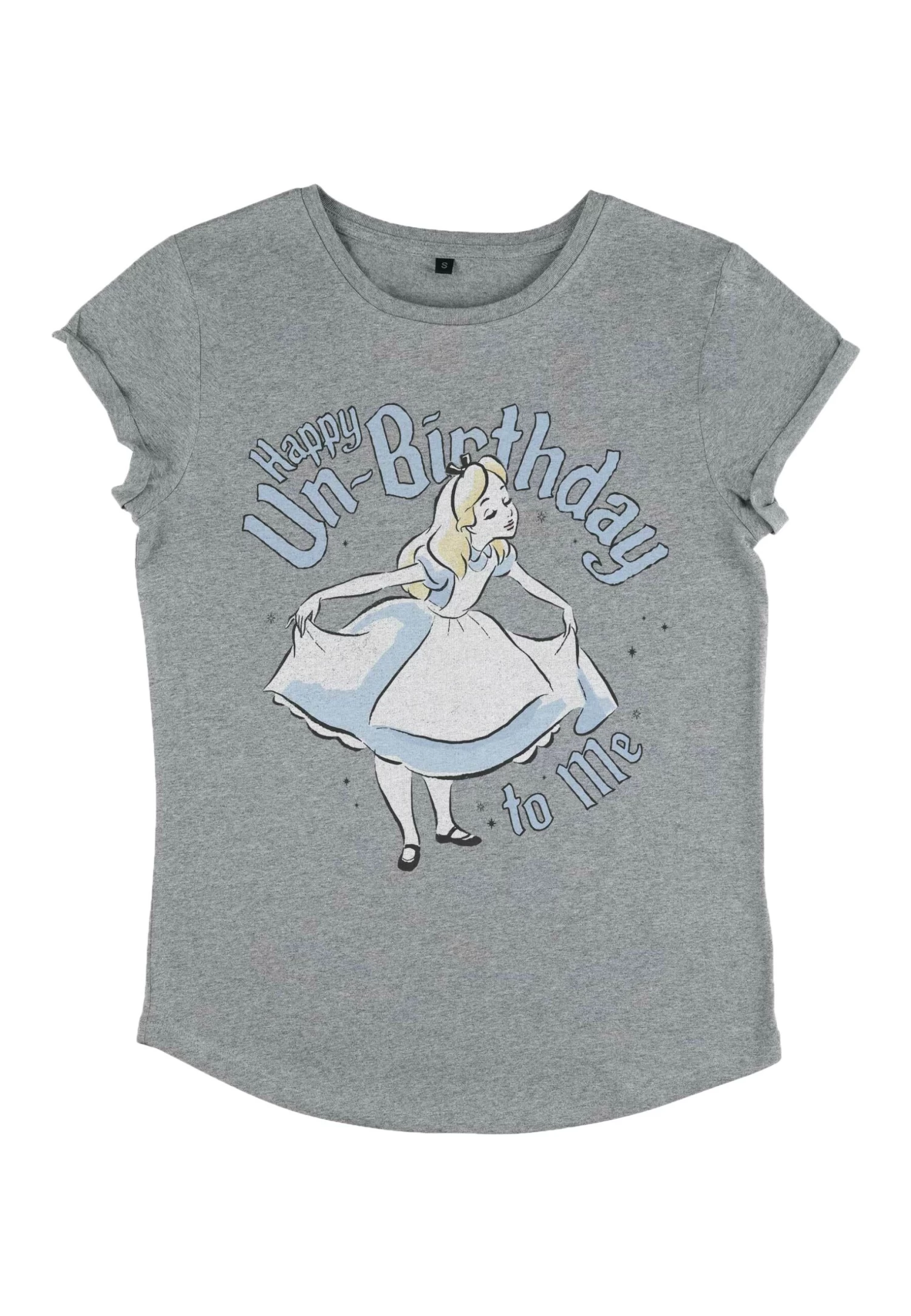 Disney Alice In Wonderland Alice Unbirthday - T-Shirt Print - Melange Grey 4 Disney Alice In Wonderland Alice Unbirthday - T-Shirt Print - Melange Grey - Afbeelding 4