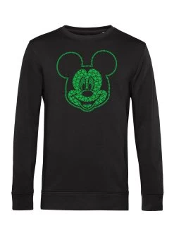 Disney Classic Mickey Micky Shamrocks - Sweater - Black -Mode Verkoop aad2612602ec4664bc7428d2eecb3d30