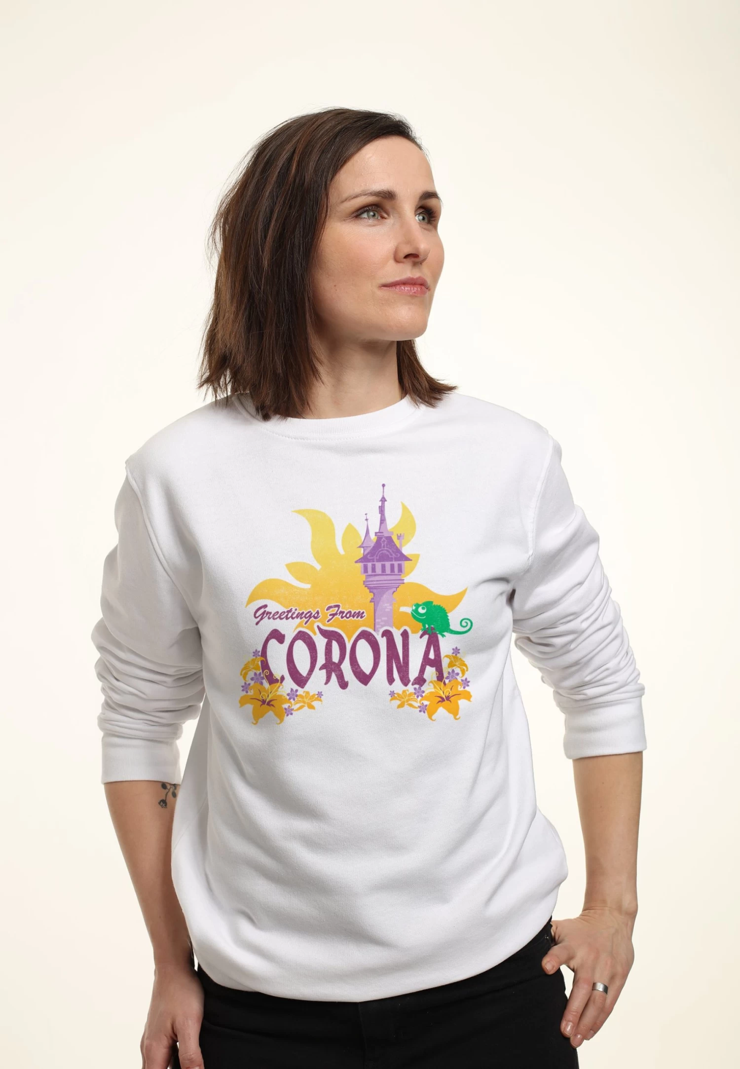 Disney Tangled Corona Destination - Sweater - White 1 Disney Tangled Corona Destination - Sweater - White