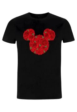 Disney Mickey Classic Mickey Mouse Roses - T-Shirt Print - Black