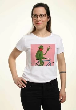 Disney Muppets Biking Kermit - T-Shirt Print - White -Mode Verkoop b238c30672ba4e1f84d7238e9458d881