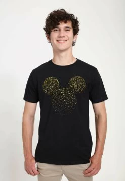 Disney Mickey Classic Hotfix Mickey Unisex - T-Shirt Print - Black