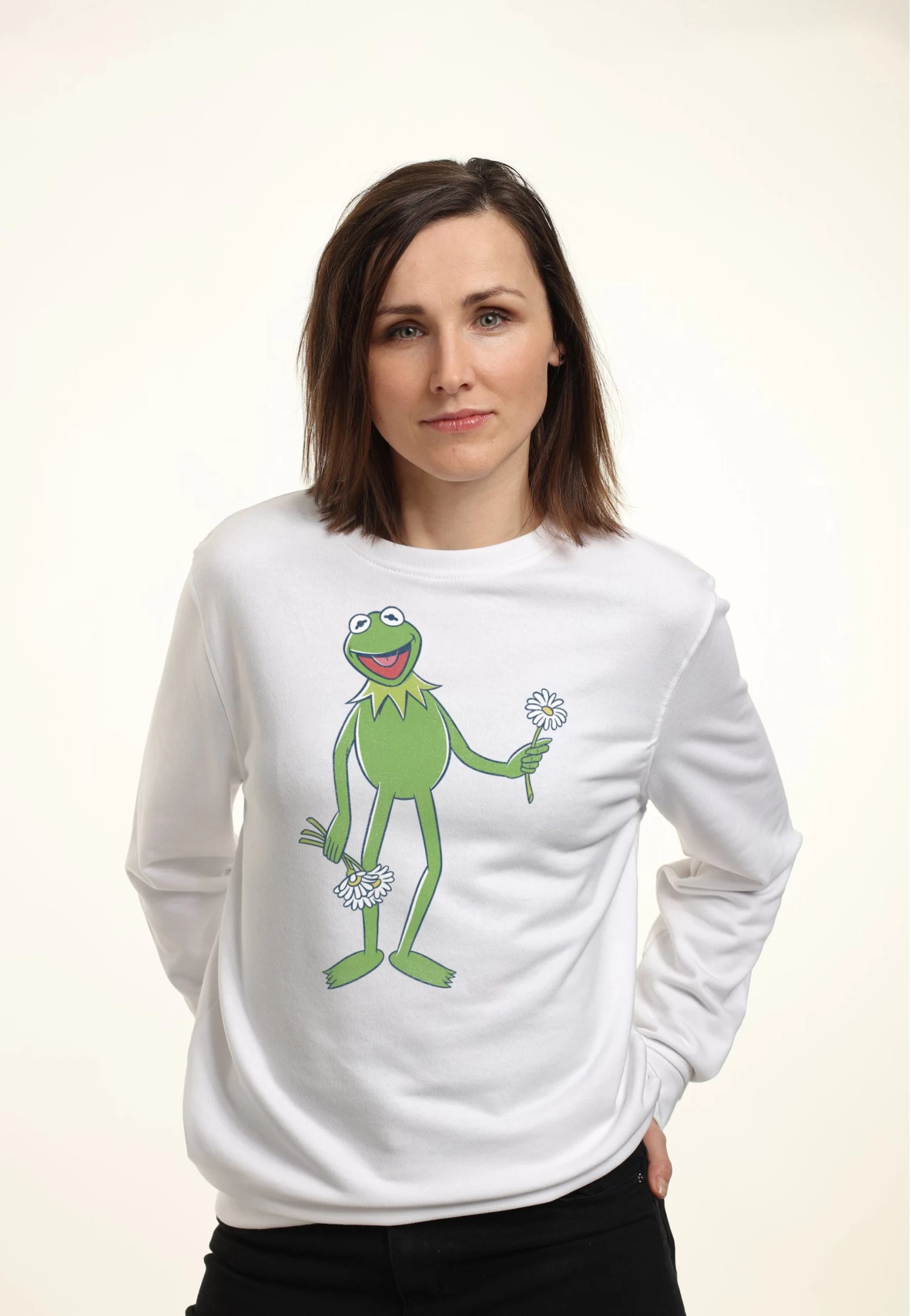 Disney Muppets Big Kermit - Sweater - White 1 Disney Muppets Big Kermit - Sweater - White