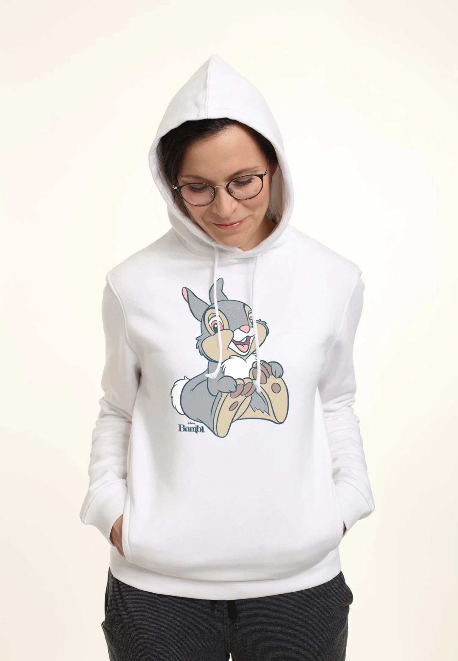 Disney Bambi Big Thumper - Hoodie - White 3 Disney Bambi Big Thumper - Hoodie - White - Afbeelding 3