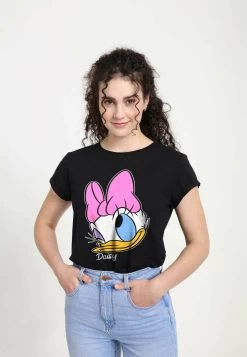 Disney Mickey Classic Daisy Big Face - T-Shirt Print - Black -Mode Verkoop ca40be08a8f54452b947d9e636e887b5