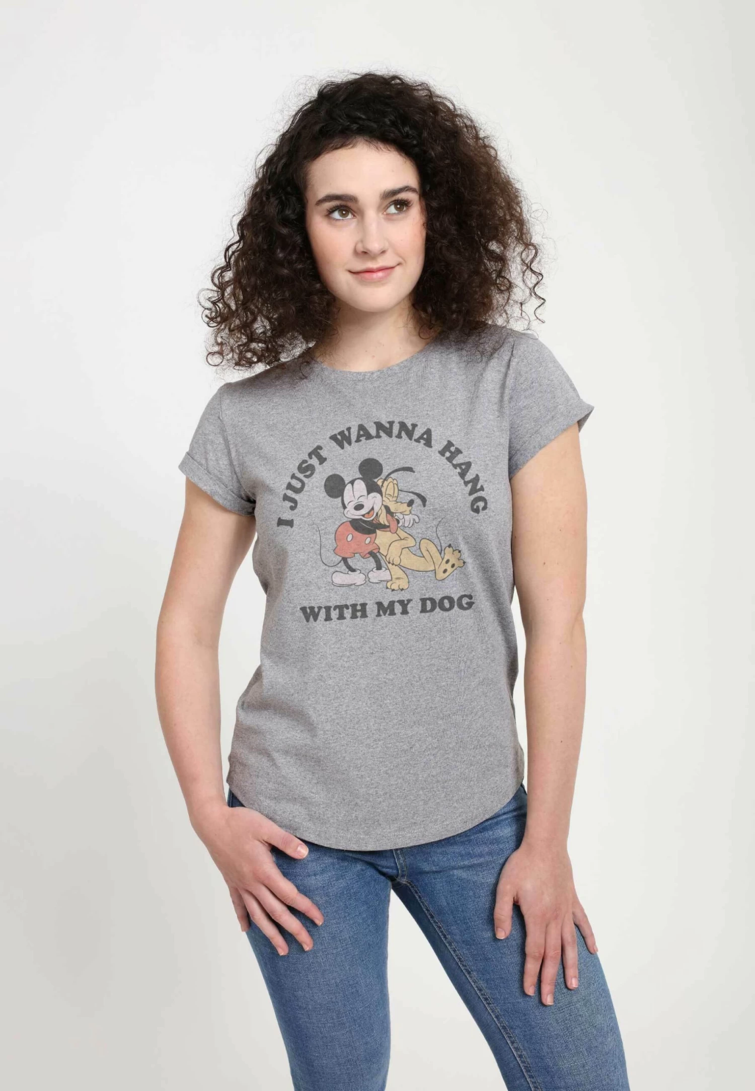 Disney Classic Mickey Mickey Dog Fill Lover - T-Shirt Print - Melange Grey 3 Disney Classic Mickey Mickey Dog Fill Lover - T-Shirt Print - Melange Grey - Afbeelding 3