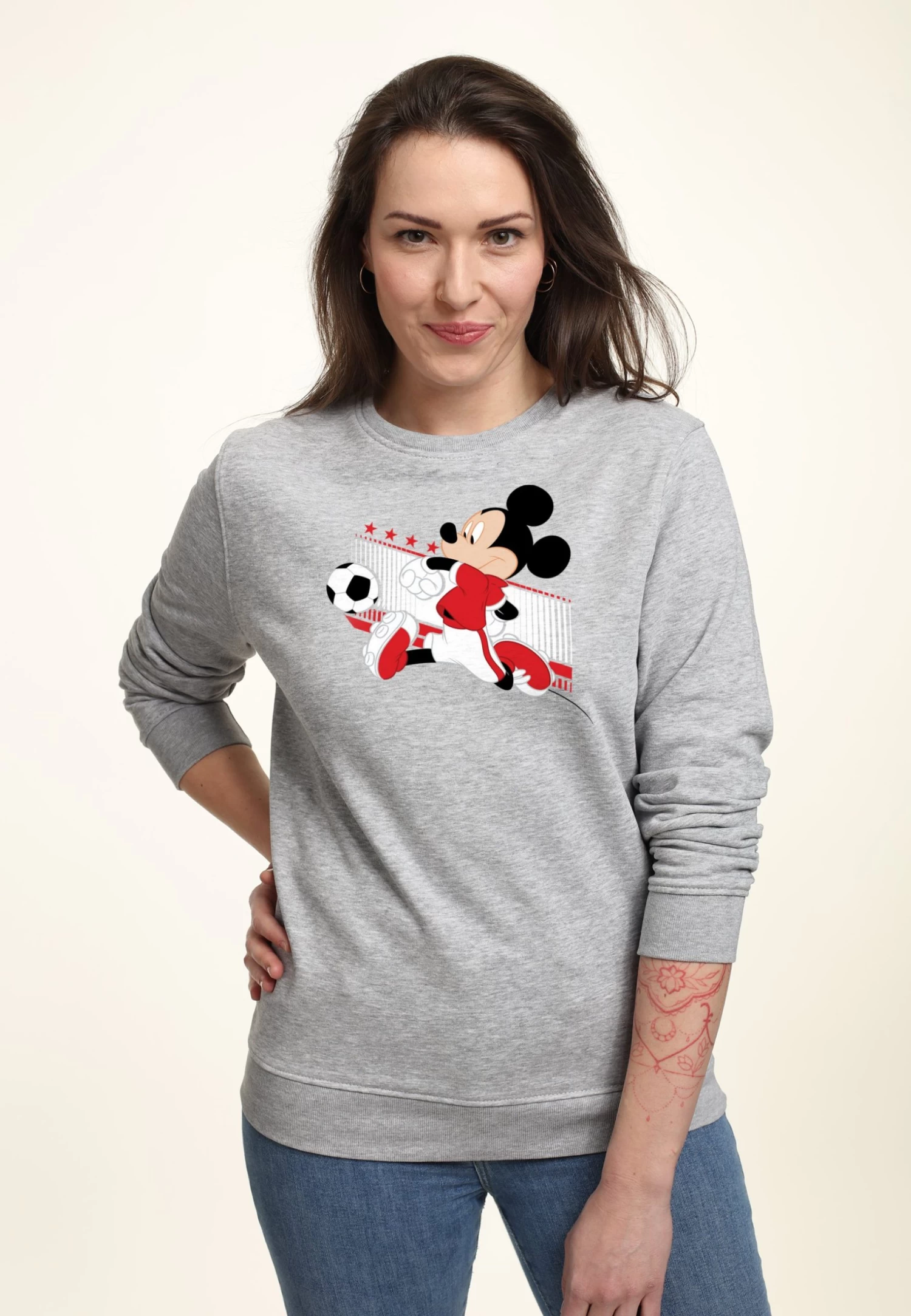 Disney Classic Mickey Canada Kick - Sweater - Heather Grey 1 Disney Classic Mickey Canada Kick - Sweater - Heather Grey